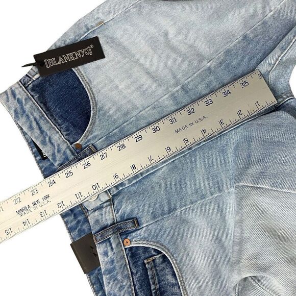 Blank‎ NYC Jeans Women’s 27 Blue Patchwork The Lexington Slim Straight - Picture 7 of 12